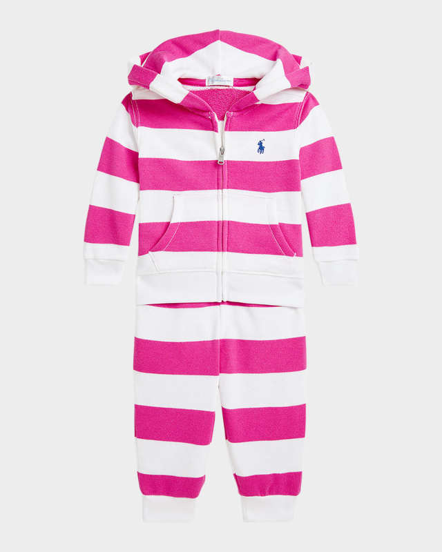 Girl's French Terry & Jogger Pants Set, Size 3M-